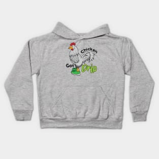 Chicken With Shoes White Green DRIP Kids Hoodie